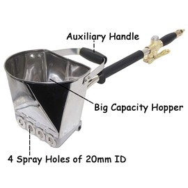 Uenede Stucco Sprayer Gun, 4 Jet Cement Mortar Paint Hopper Pneumatic Sprayer, Wall Plaster Texture Manual Painting Tool