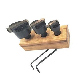 Set of 3 Pcs Fly Cutters 1/2" Shank + HSS Tool Bit-Wooden Stand Precision Quality Engineering Machine Tools Rotary Table Milling