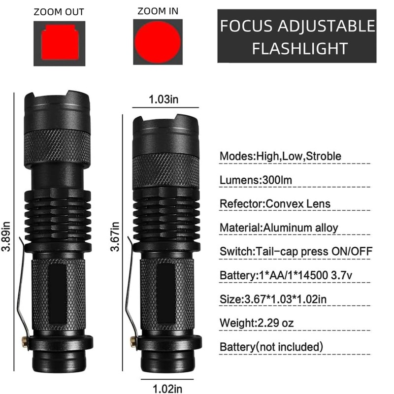 LIAISIMI Red Light Torch, 3 Modes Tactical Bright Powerful Red