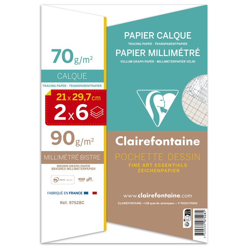 Clairefontaine - Ref 97528C - White Vellum Graph Paper (12