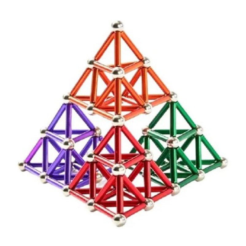 63pcs Magnetic Building Sticks Blocks Toys with Iron Box Exercise
