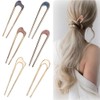 6 Pcs U-Shaped Hairpins for Buns & French Twist, Alloy