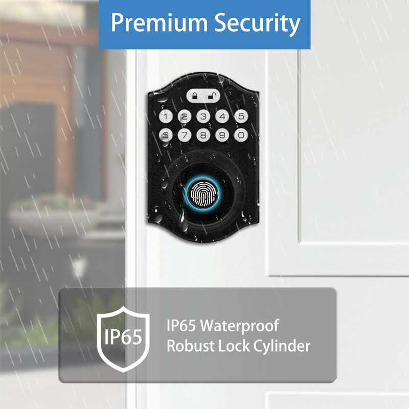 UMIKSMART Smart Door Lock with Fingerprint & Keypad, Keyless Entry