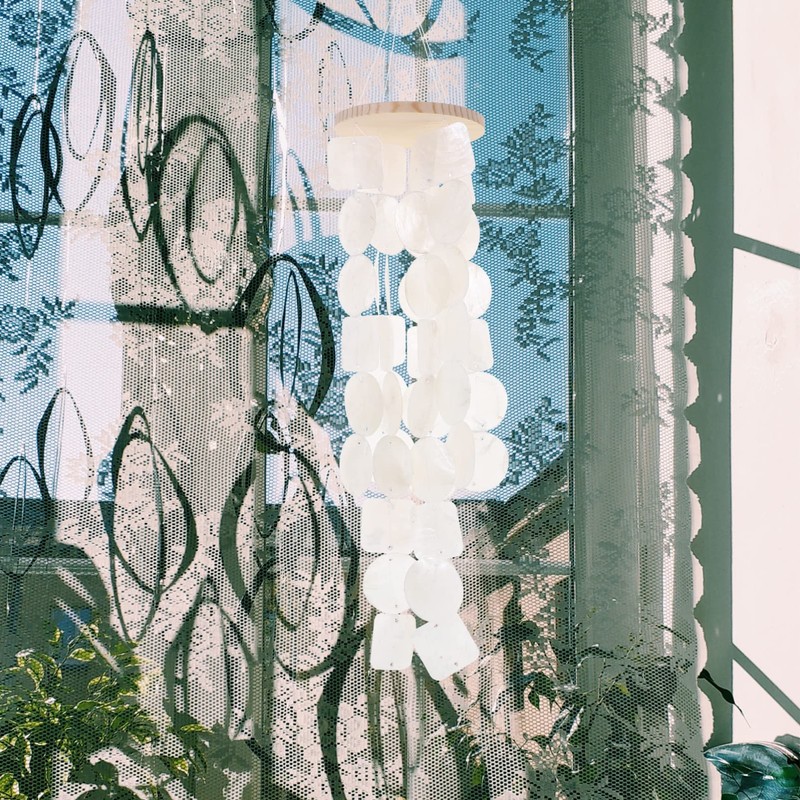 White Capiz Shell Wind Chimes Capiz Sea Shells Bell Indoor