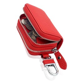 TOMOTHY Key Case, Coin Purse, Smart Key Case, Integrated Wallet, Coin Purse, Leather, Women's, Men's, red