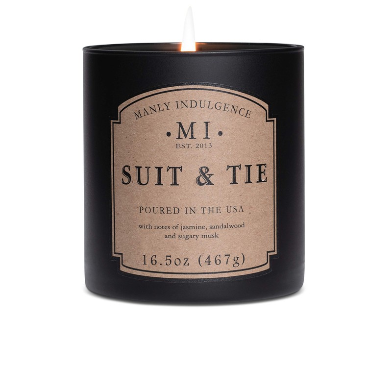 Manly Indulgence Suit & Tie Scented Jar Candle, Medium, Black