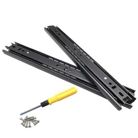 BESTU Sliding Rails, Drawer Rails, Drawer Rails, 3 Tiers, Horizontal Ride Rails, 1.6 inches (40 mm) Wide, Soft Close, Drawer Sliding Rails, 13.8 inches (350 mm), Pack of 2 (Pair)