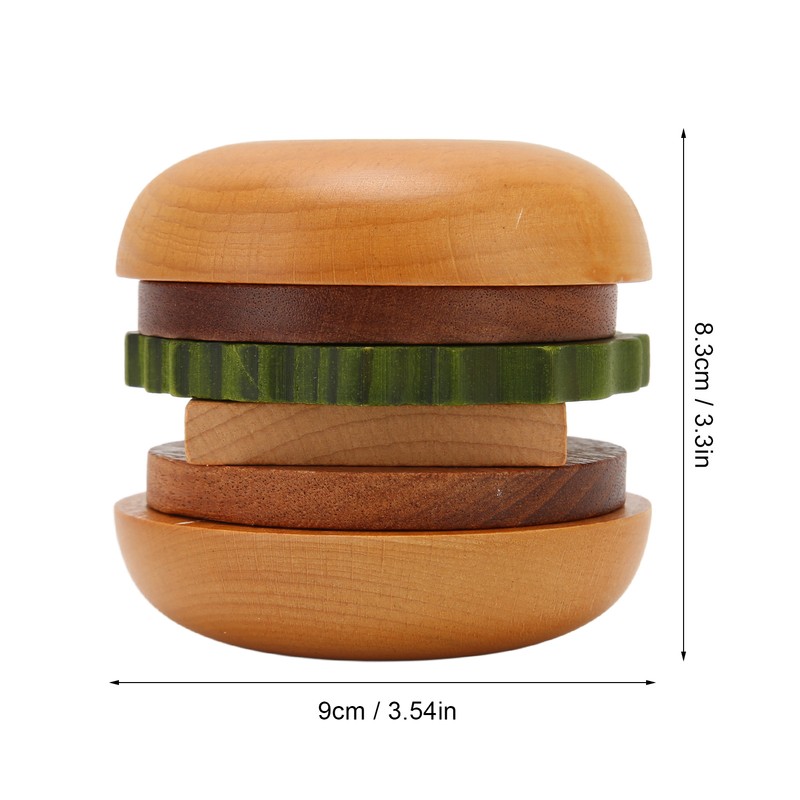 Hamburger Coaster Set Heat Insulation Cute Exquisite Wood Drink Coasters