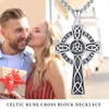 Twoowl Celtic Cross Necklace for Men 925 Sterling Silver Viking