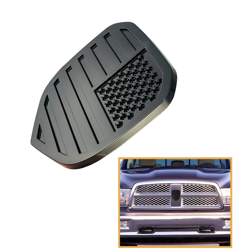 HHLOU Glossy Black American Flag Emblem Fits for RAM Front