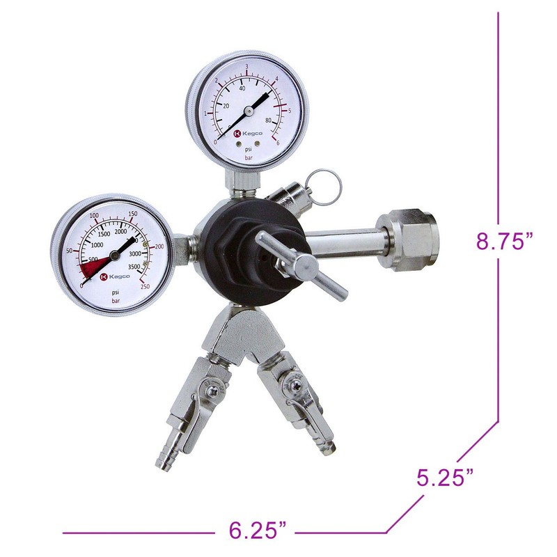 Kegco YH-762-2 Two Prouct Regulator, CGA-320