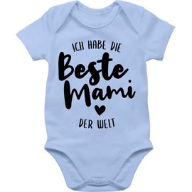 Shirtracer - Baby Bodysuit Boy Girl - Mother's Day - Ich habe die beste Mami der Welt Black, 1 baby blue