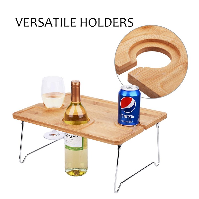 Tirrinia Portable Wine Picnic Table, Ideal Wine Gift for Women