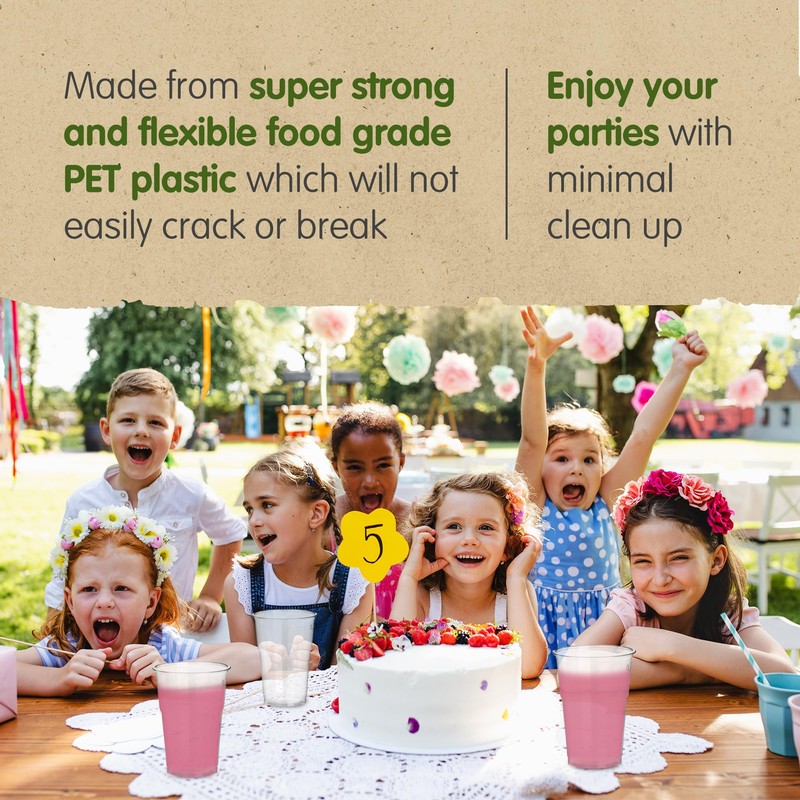 Signature Packaging - Disposable Plastic Party Cups - 300ml -