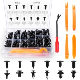 Flytuo 245PCS Bumper Retainer Clips Car Plastic Rivets Fasteners Push Retainer Kit Most Popular Sizes Auto Push Pin Rivets Set -Door Trim Panel Fender Clips for GM Ford Toyota Honda Chrysler