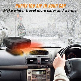 Car Heater, 200W Car Heaters Auto Part 12V Portable Heater for Car, Car Heater That Plugs Into Cigarette Lighter, Car Defroster Windshield Demister, Auto Defogger 360° Rotatable With Ergonomic Handle