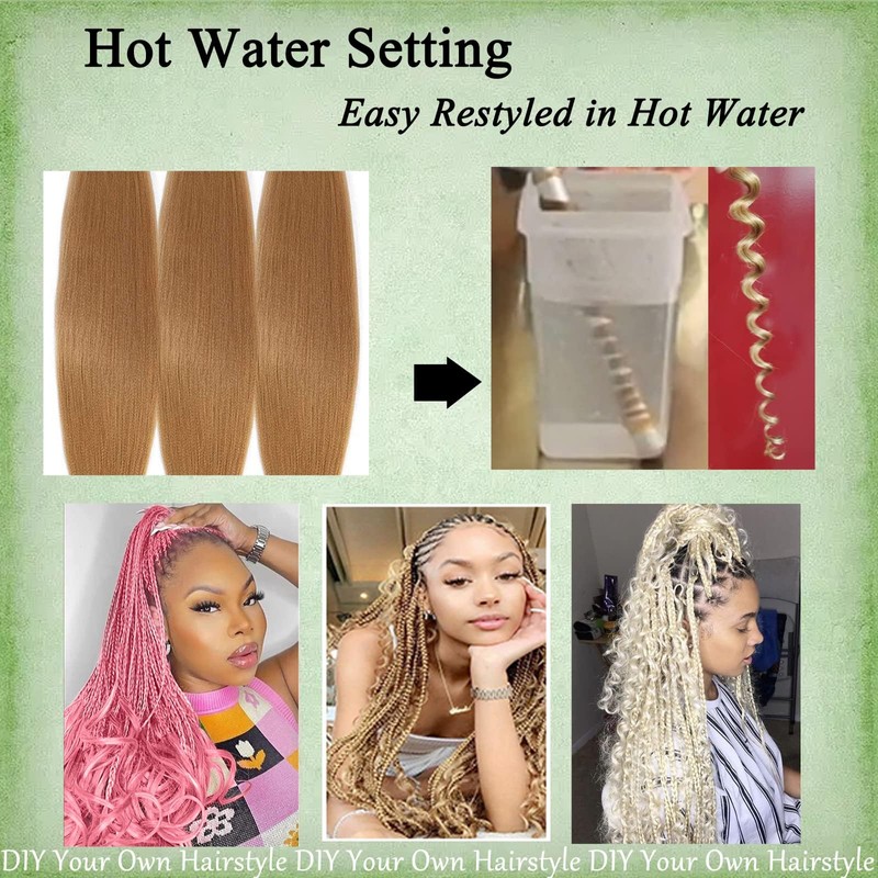 White Braiding Hair Pre Stretched 26 Inch 3 Packs Yaki