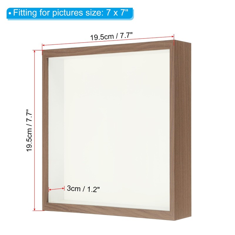 PATIKIL 7x7 Shadow Box Frame, Wooden Dried Flower Floating Photo