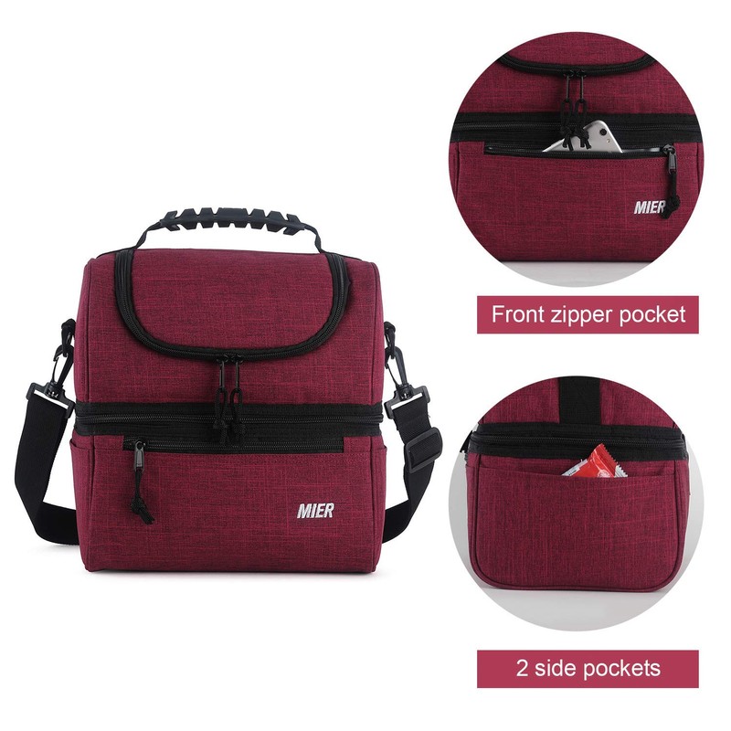 MIER Insulated Lunch Box Insulated Cool Tote Bag Lunch Kit