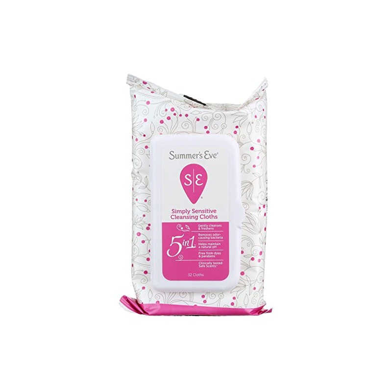 Summers Eve Cleansing Cloths 32 Count Simply Sensitive (3 Pack)