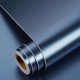 YENHOME 30"X200" Blue Stainless Steel Contact Paper Peel and Stick Metallic Wallpaper Stainless Steel Contact Paper for Appliances Oven Heat Resistant Blue Wallpaper for Cabinets and Drawers Desk