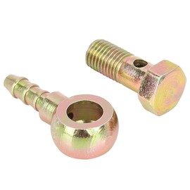 Unifizz Car Banjo Hose Barb Bolt Fittings Washer Kit Bronze Tone Metal for Motorcycle Car 8mm