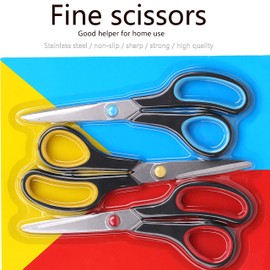Scissors,8" All Purpose Scissors Heavy Duty Bulk 3-Pack Ergonomic Comfort Grip Craft Shears Sharp Scissors for Office Home School Classroom Sewing Fabric Craft Supplies DIY Supplies,Right/Left Handed