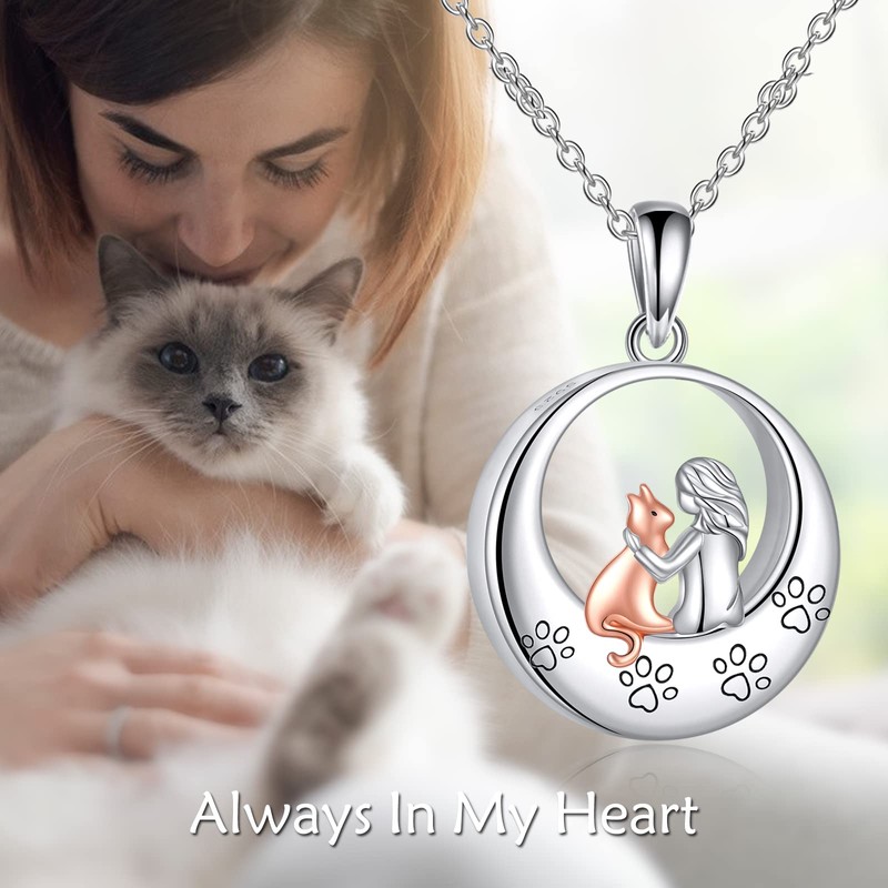 TIGER RIDER Sterling Silver Cat Urn Necklace for Ashes Cat