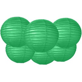Matissa 12"(30CM) Pack of 6 Paper Lantern Wedding Party Decoration Craft Lamp Shade (Green)