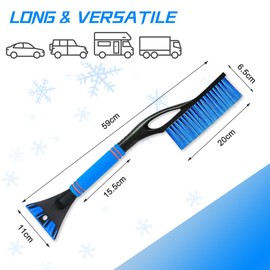 XLZJYIJ Ice Scraper Car with Broom 2 in 1 Car Cleaning Brush Ice Scraper, Ergonomic Non-Slip Soft Handle, Removable Ice Scraper, Stable Snow Car Broom for Car, Truck, Car, SUV