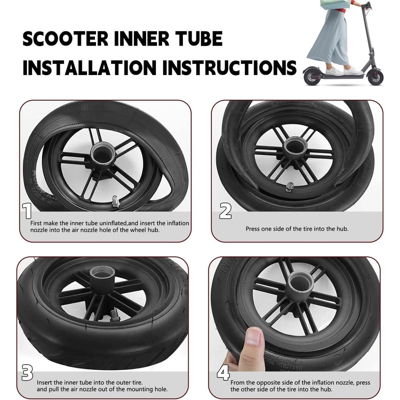 2 Pack 10x2.5 Scooter Tire Inner Tube, 10x2.50 Replacement Inner