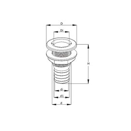 (2.5cm - 0.6cm ) - Seaflo Thru Hull Fittings
