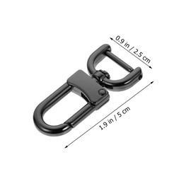 MILISTEN 4 Pcs Swivel Snap Hook Metal Carabiner Hook for Crafts Handbag Keychain Jewelry Making Black