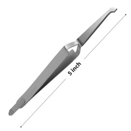 Orthodontic Bracket Removing Placing Self Holding Pliers, Forceps Tweezers 5" Medium Point Stainless Steel (Wide Point)