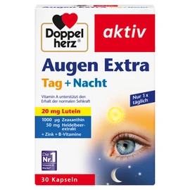 Doppelherz Augen Extra Tag + Nacht - Vitamin A trägt Tag und Nacht zur Aufrechterhaltung der normalen Sehkraft bei - 30 Kapseln