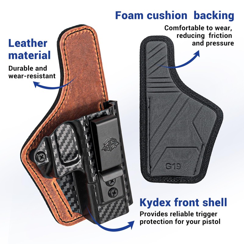 FUNANASUN IWB Holster for Glock 19 19X 45 | Carbon