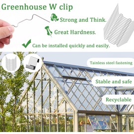 100pcs Greenhouse W Clips for Glass,Greenhouse Glazing Clips,Polycarbonate Greenhouse Clips for Fitting Glass,Greenhouse Glass Accessories Retaining Clips Spring Window Clip Glass Pane Fixings Clips