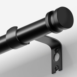 TKZTKZ Sturdy Durable Curtain Rod:Black Curtain Rods for Windows 18-45 Inch,Adjustable Heavy Duty Curtains Rod for Bedroom/Kitchen/Dorm/Apartment/Door,Small Modern Decorative Drapery Rods (All-Metal)