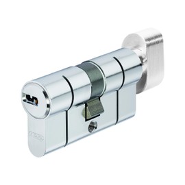 ABUS Knob Cylinder KD6PSN Z35/K35mm Bkn, Nickel-Plated, Silver