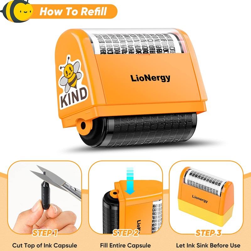 Identity Protection Roller Stamp LioNergy Extra Large Roller Identity Theft