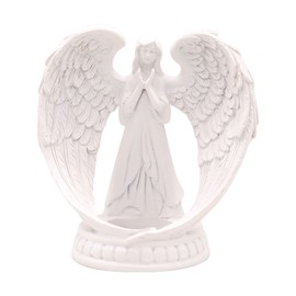 Prayer Angel Candlestick Pure White Wing Angel Prayer Statue for Living Room Dining Room Wedding Decoration Small with 5x5cm Candle