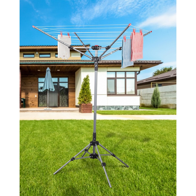 STORAGE MANIAC Outdoor Umbrella Drying Rack, 8 Lines with 82