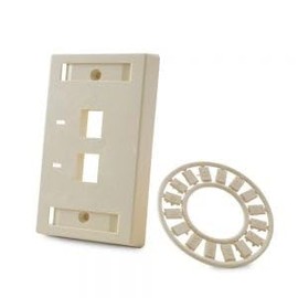 AMP 557505-1 110 Connect, FACEPLATE KIT, Single Gang, 2 Port, Almond Colored Material