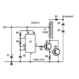 12V NEGATIVE ION GENERATOR High Voltage ionizer 9.5Kv Module