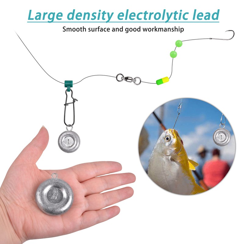 Fishing Weights Sinkers Surf Fishing Weights Coin-Sinkers Catfishing Tackle Saltwater