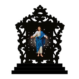 Vprint Wood Jesus Crist Showpiece, 10x12x1 cm, Multicolour