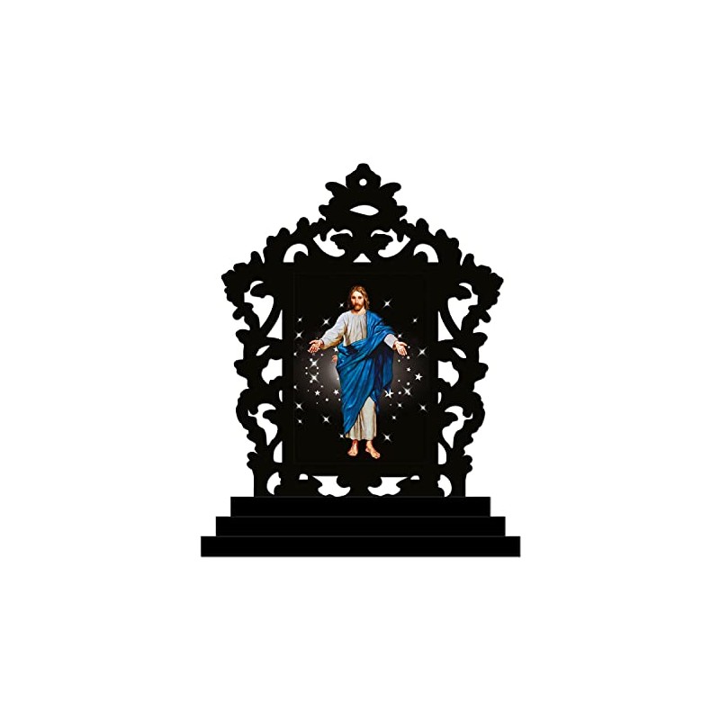 Vprint Wood Jesus Crist Showpiece, 10x12x1 cm, Multicolour