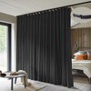 MaKefeile Room Divider Curtains with Flexible Ceiling Curtain Tracks Set,100%