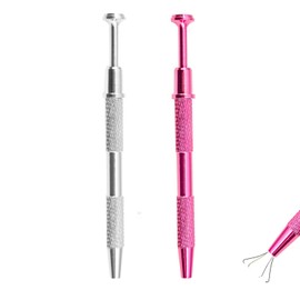 2 Pcs Piercing Ball Grabber, Piercing Ball Screw Holder Tool, Piercing Removal Tool, Grabber Pen Stainless Steel 4 Prongs Claw Tweezers for Jewelry Craft