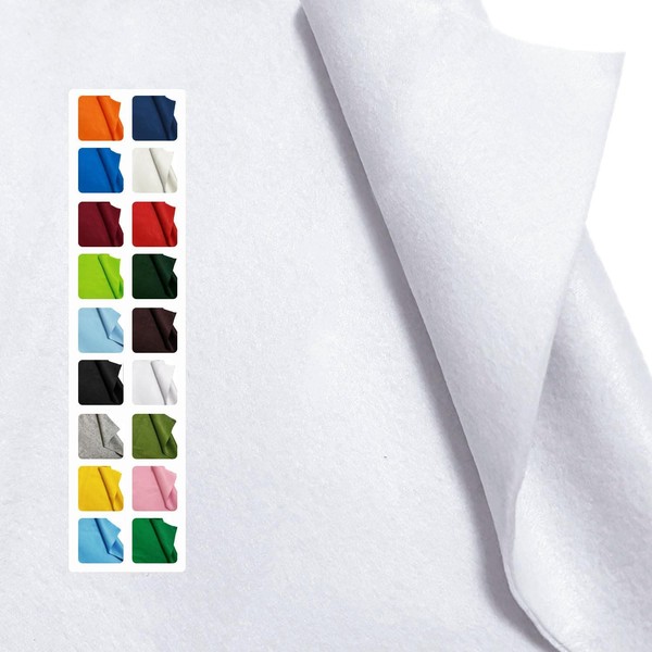 White Felt Fabric - 1.6mm Thickness 36" X 36" Square
